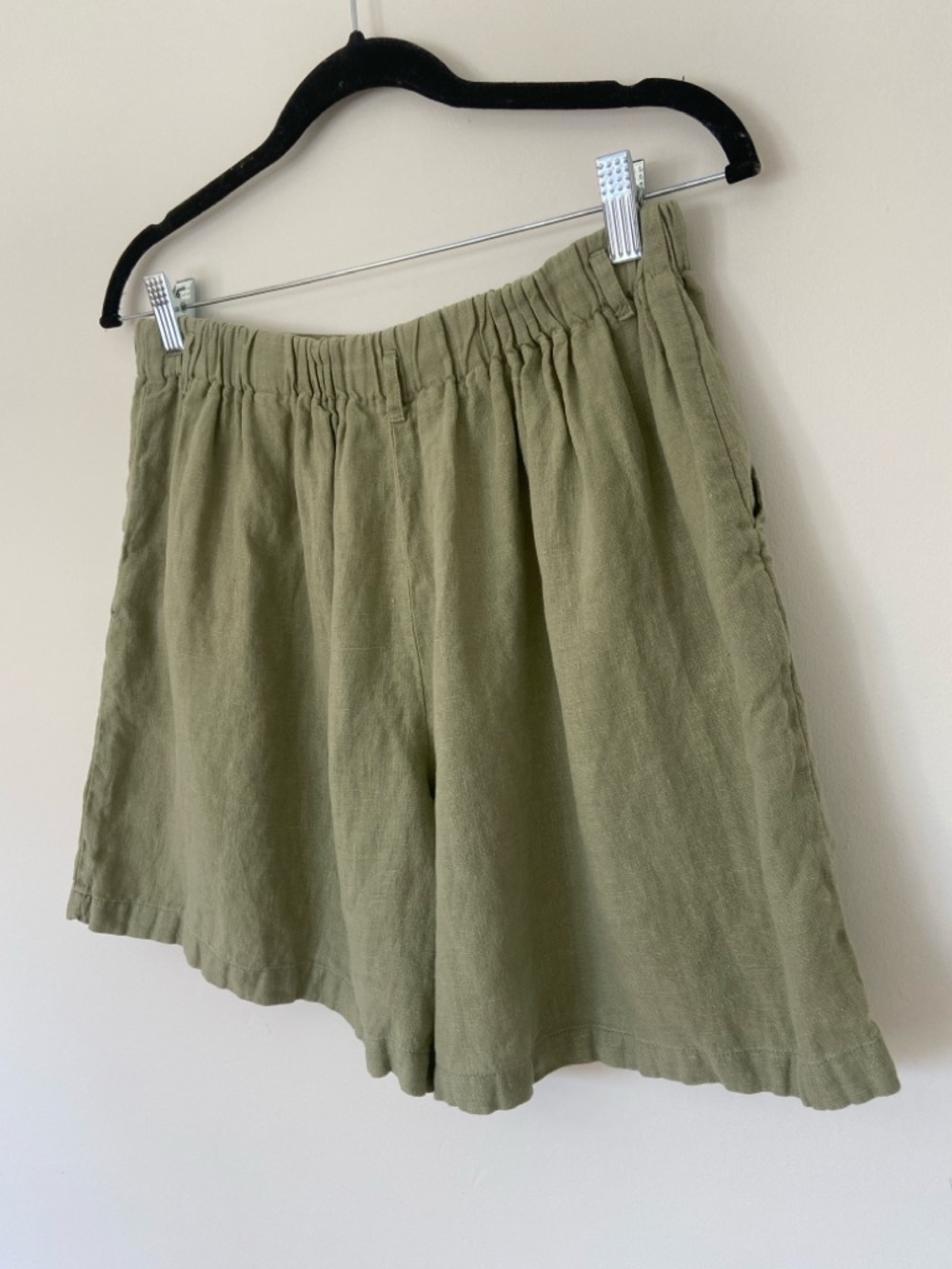 Mus and Bombon 100% Linen Shorts Sage Green size Large - Picture 7 of 9